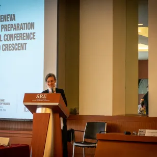 Retrato de Cordula Droege,  jefa de Asuntos Jurídicos y de la División Jurídica del CICR, 