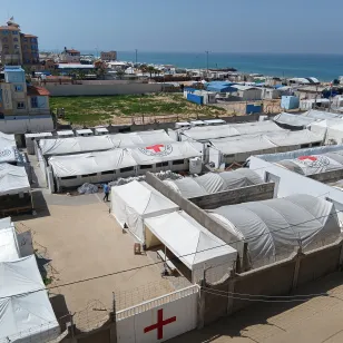 Red Cross Field Hospital aerial shot