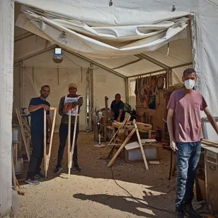 Hospital carpenters at the Red Cross Field Hospital.