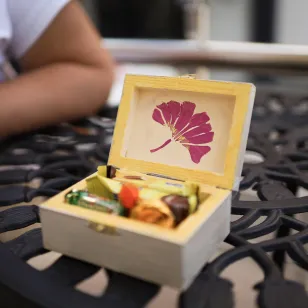 A remembrance box made by Liudmyla. 