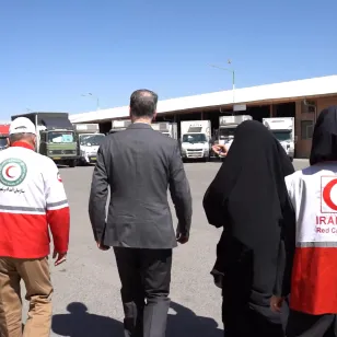 ICRC donation to IRCS after the escalation, this is a ceremony of delivery with high level management of the ICRC and IRCS