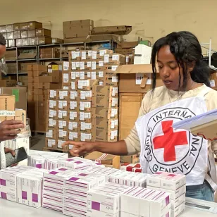 Distribution of medical supplies to health facilities in conflict-affected areas of Tigray region. The health facilities include Maychew, Mehoni, Alamata hospitals and Chercher Health Center.