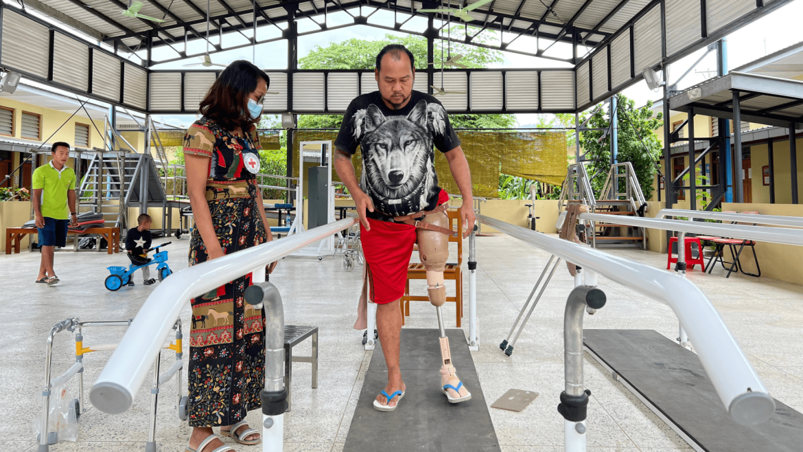 "I used to go on my motorbike to sell vegetables and meat. In a landmine incident in 2022, I lost my leg as well as my motorbike," says Ko Than Zaw Oo, from Hsipaw. 