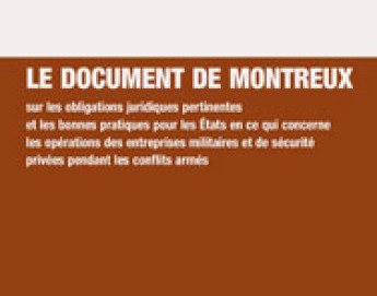 Document de Montreux sur les entreprises militaires et de sécurité privées