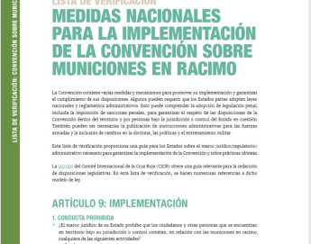 LISTA DE VERIFICACIÓN: Medidas nacionales para la implementación de la convención sobre municiones en racimo