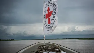ICRC Emblem on boat