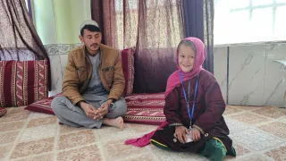 Sitting next to her father Nuqrudin, Zahida smiles even as she details the tragic story of losing her leg in an explosion