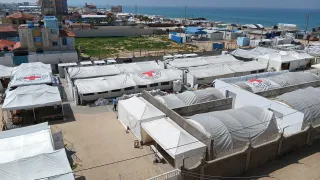 Red Cross Field Hospital aerial shot