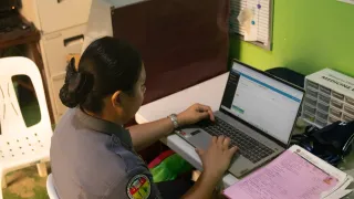 Jail Officer Casaje accessing the Health Information System website