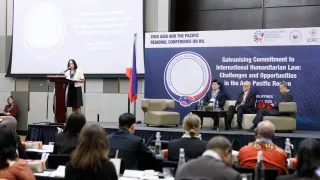 Philippines DFA Assistant Secretary Maria Teresa Almojuela (left) during her opening remarks