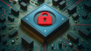 An illustration of a digital emblem chip