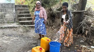 Residents of Lalibela fetching tap water