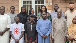 A group photo NRCS members and medical staff from the State Specialist Hospital Maiduguri