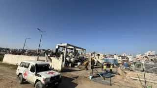 Damaged during the conflict, the Al-Wafiya Pumping Station is a critical part of Khan Younis’s sanitation network. 