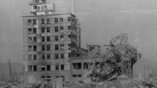 World War II. Hiroshima. Chugoka-Shinbun regional journal bureau and Odamasa warehouse.