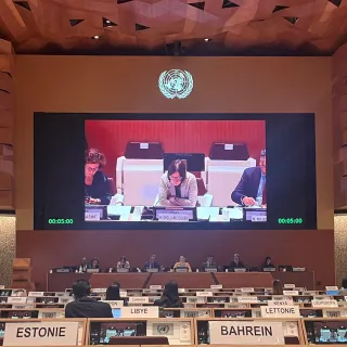 Mirjana Spoljaric at the 2025 ECOSOC humanitarian affairs segment at the Palais des Nations in Geneva on 19 June 2025