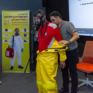 A specialized workshop on safety equipment and personal protection in chemical incidents in Tehran