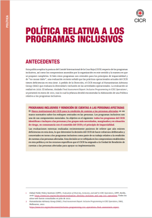 Política relativa a los programas inclusivos