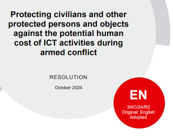 Resolution protecting civilians other objects against cyber harm 0