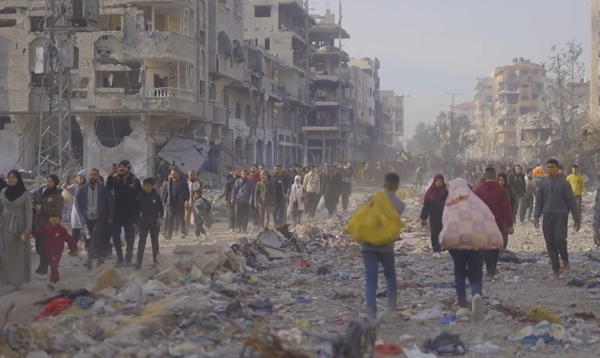 Gaza AV news roads damaged people moving 0