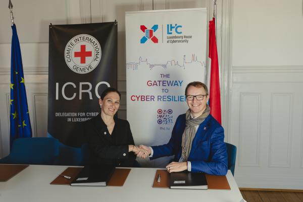 ICRC and Luxembourg House of Cybersecurity strengthen cooperation on cybersecurity and digital resilience for humanitarian action 1 ICRC LHC MoU signing