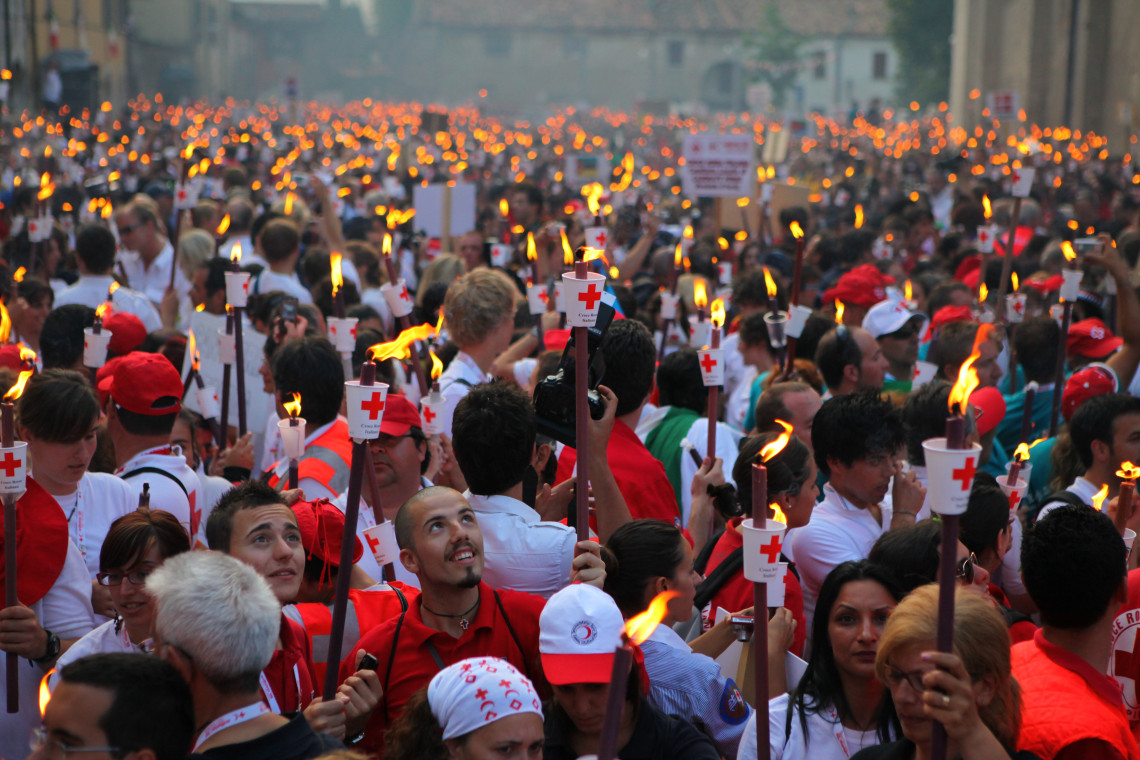 Every year at the end of June, Red Cross Red Crescent staff and volunteers from all over the world come together to the battlefield of Solferino, a small town in northern Italy, where everything started. Photo: Marko Kokic/ICRC