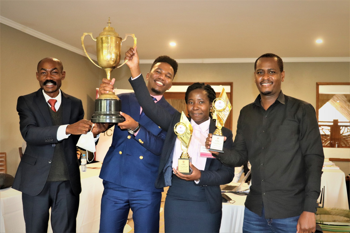 Kenyatta University students beat 6 other international teams to emerge winners at the All Africa Competition on International Humanitarian Law (IHL) hosted by the International Committee of the Red Cross (ICRC) office in Nairobi