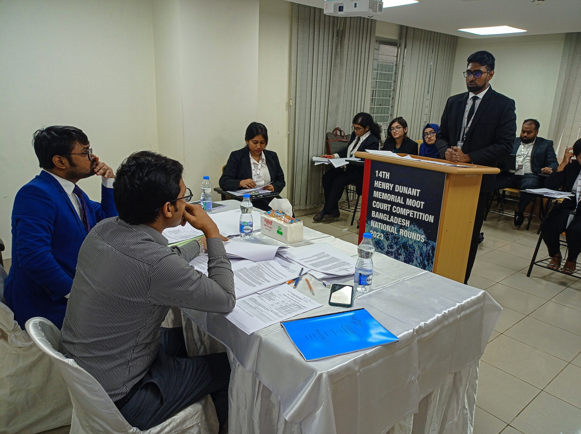 Students present their legal arguments at the moot court competition.