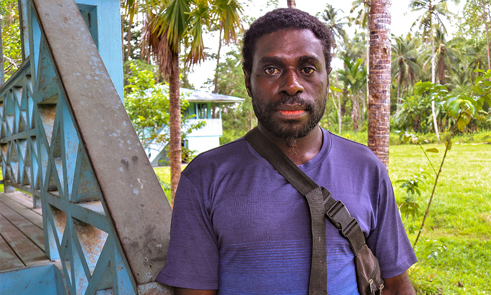 Paul Lucas at the International Day of The Disappeared ceremony at Siwai, Bougainville. 