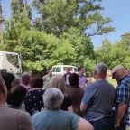 ICRC distribution of food parcels and hygiene kits in Yenakiieve, Donetsk. ICRC