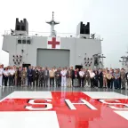 Participants, syndicate leaders, and members of the organizing committee joined a cultural visit, which included a short tour of one of Indonesia's hospital ships, KRI dr. Soeharso.