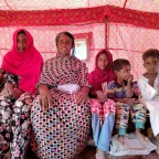 of survival and resilience. Khaldia with four of her children; the rest of her family has been displaced and scattered across Sudan.