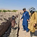 The ICRC recently rehabilitated and cleaned three canals and a check dam in Trinkot city in Uruzgan.