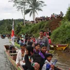 Boat ride to a remote conflict-affected community in Agusan del Sur, Philippines