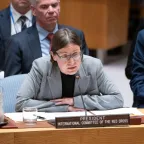 President Mirjana Spoljaric speaks in the UN Security Council.