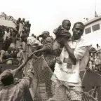 Guinea, marzo de 2003. Llegada y acogida de más de 1.400 ciudadanos guineanos que huyen de la violencia en Costa de Marfil