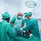 ICRC Surgical team operating on one of the war wounded in Atbara hospital