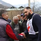 Meeting villagers in Nerkin Hand during the certificate handover.