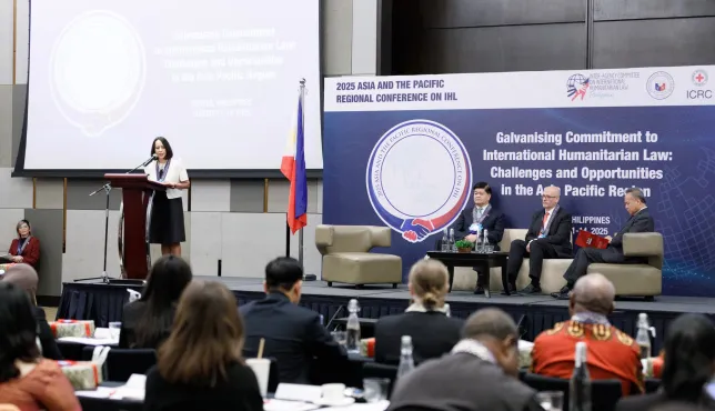 Philippines DFA Assistant Secretary Maria Teresa Almojuela (left) during her opening remarks