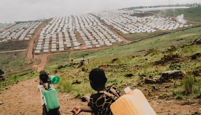 Vue partielle du camp des réfugiés congolais de Busuma à l'est du Burundi