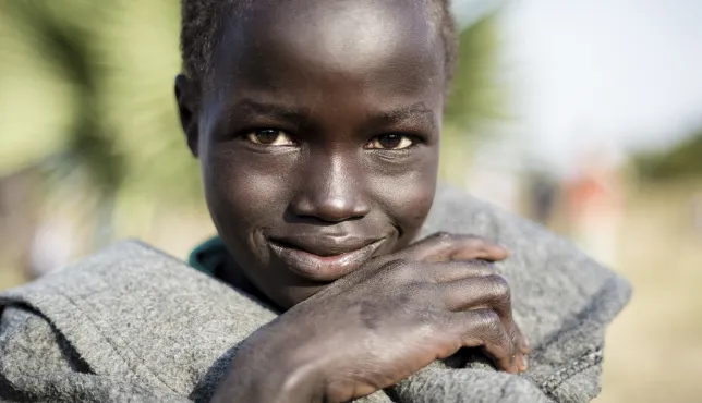 Child during ICRC food distribution in Leer. 