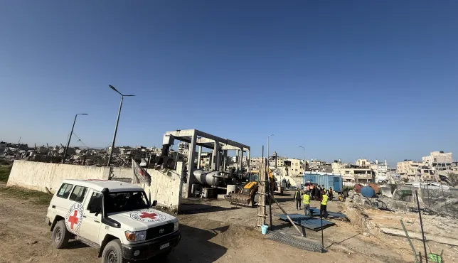 Damaged during the conflict, the Al-Wafiya Pumping Station is a critical part of Khan Younis’s sanitation network. 