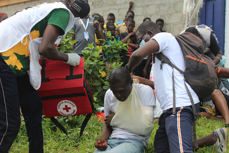 Exercice de simulation avec la Croix-Rouge de Côte d'Ivoire