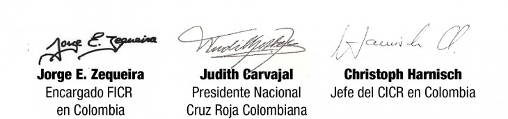 Firmas cruz roja en Colombia