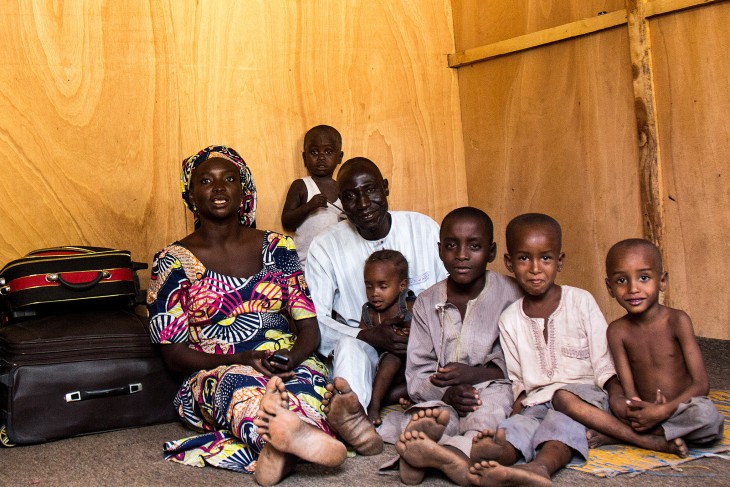 The Sanusi Family had to trek 400 kilometres on foot across mountains with little food or water to reach safety in Cameroon. 