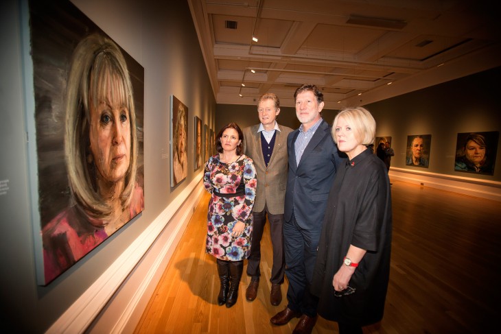Observing one of the portraits in the ‘Silent Testimony’ exhibition by Northern Irish artist Colin Davidson, which features images of people affected by the conflict in Northern Ireland, are: Rebecca Dodd (International Federation of Red Cross and Red Crescent Societies) Liam O’Dwyer (secretary general, Irish Red Cross), Riccardo Conti (head of office, ICRC Belfast) and Sharon Sinclair (Northern Ireland operations director, British Red Cross).