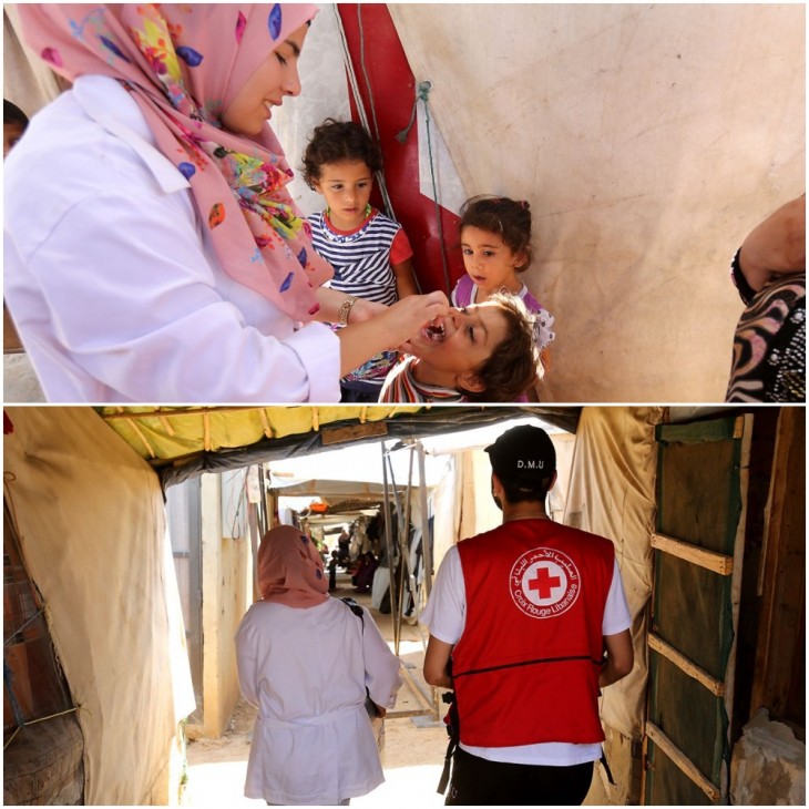 Campamento de refugiados sirios en al-Sahel, Akkar, norte de Líbano. Los equipos del CICR han llegado a más de 15.000 niños en toda la región, con la ayuda de municipios locales, personal de enfermería experimentado y voluntarios de la Cruz Roja Libanesa. CC BY-NC-ND / CICR / M.Tahtah